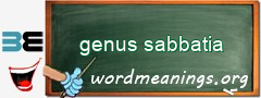 WordMeaning blackboard for genus sabbatia